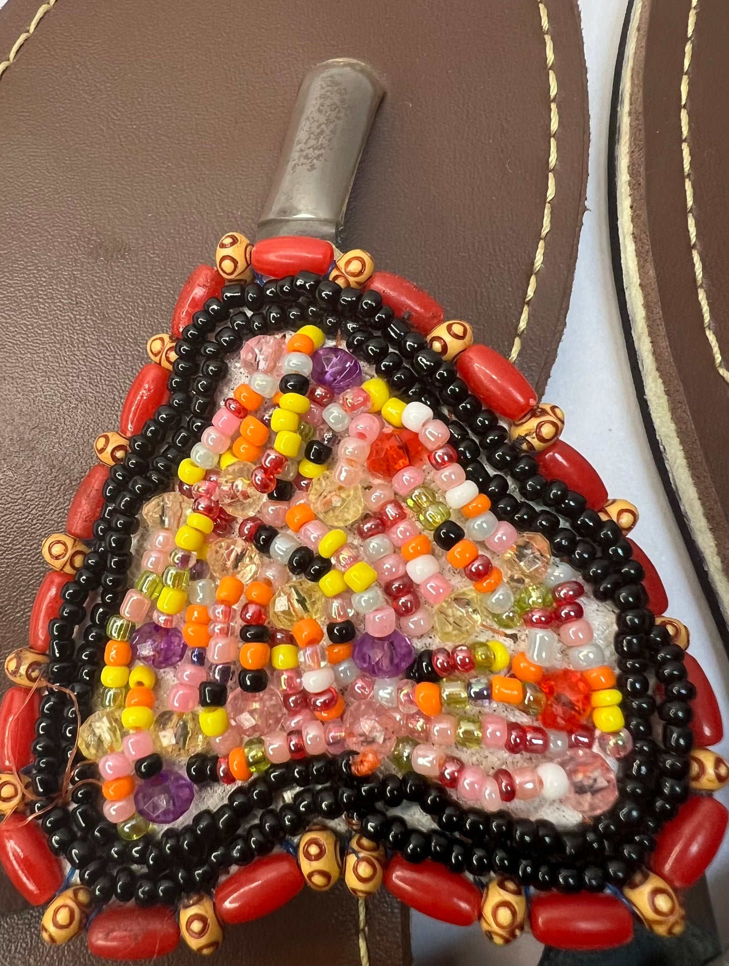 Elegant Beaded African Slippers