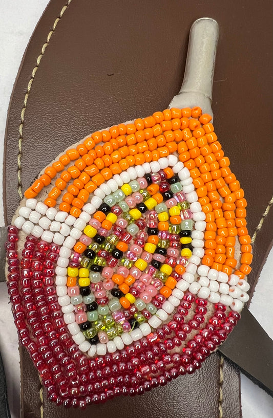 Elegant Beaded African Slippers