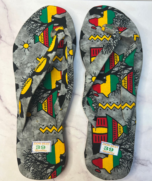 Artisanal Kente & Leather Slippers